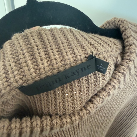 Jenni Kayne Beachwood Brown Cotton Crew Neck Fisherman Sweater - Picture 4 of 4